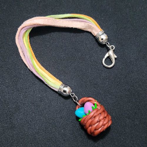 Easter bracelet like new, multicolored, handmade from polymer clay