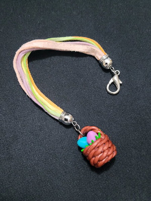Easter bracelet like new, multicolored, handmade from polymer clay