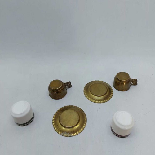 Set of 2 vintage collectible brass coffee cups used from Turkey