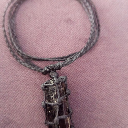 Necklace black tourmaline crystal protection