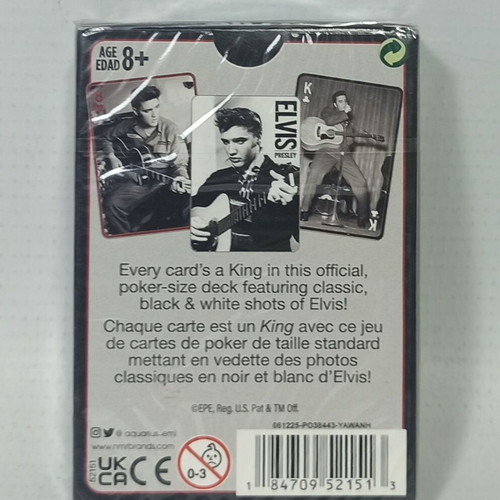 Aquarius Elvis Presley Playing Cards new, 54-card black and white deck