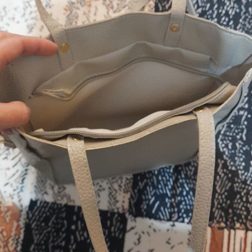 Women's shoulder bag new, gray, artificial leather
