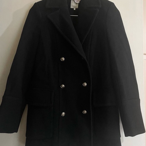 Zara military coat black like new with gold buttons