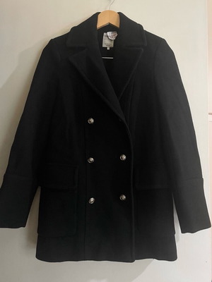 Zara military coat black like new with gold buttons