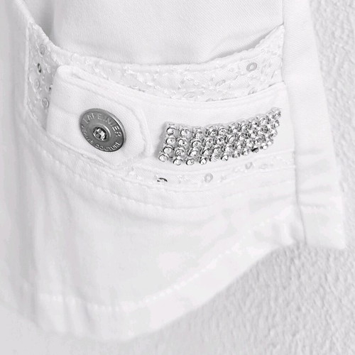 White denim vest used, elastic fabric, size L