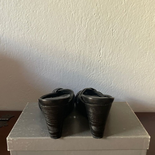 Aerosoles leather mules black size 38 with minor defects