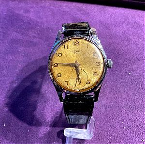 Vintage αυθεντικό ρολόι Venus με δερμάτινο μπρασελέ πλήρες λειτουργικό