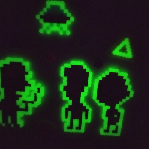 Handmade The X Files decorative set of 3 glow in the dark figures