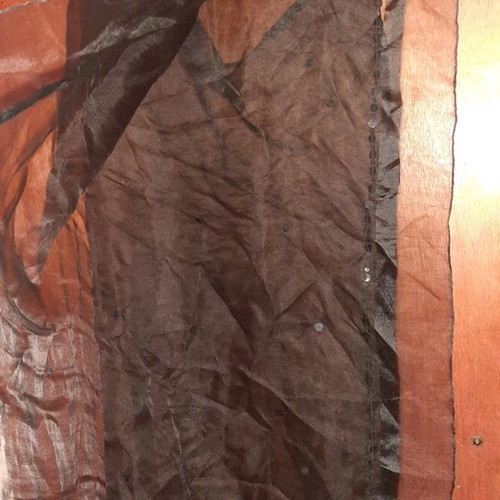 Scarf transparent black with rhinestones used