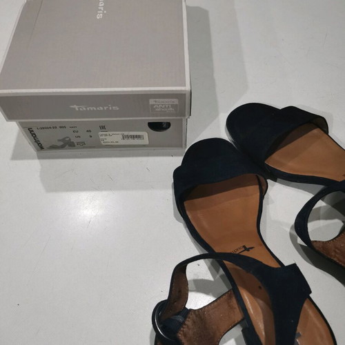 Tamaris sandals like new, blue suede, anatomical sole, size 40