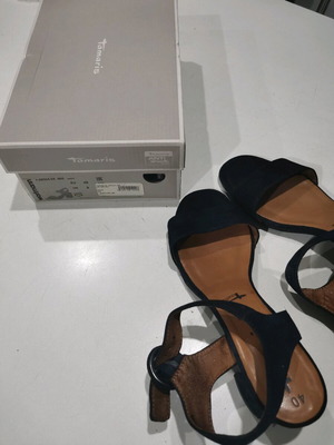 Tamaris sandals like new, blue suede, anatomical sole, size 40