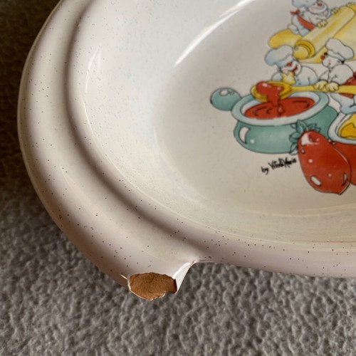 Deruta platter and used dish set with chef design