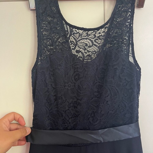 Evening lace dress blue asymmetric, like new, size XS