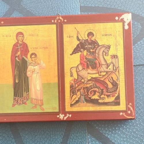 Icon of Saint Ioulita and Cappadocian Saint George used 13x11 cm
