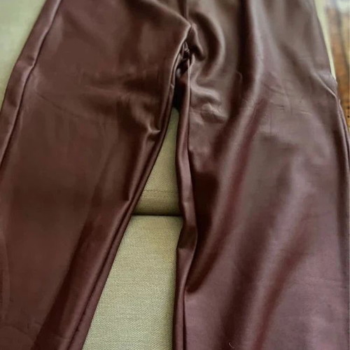 Celestino Burgundy Leather Pants new, size S-M