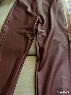 Celestino Burgundy Leather Pants new, size S-M