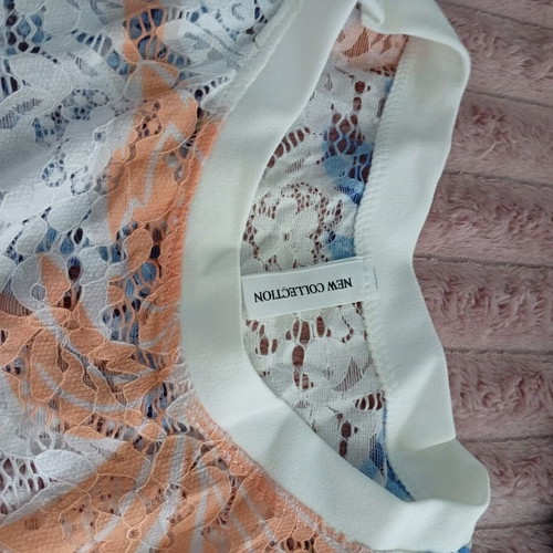 Lace blouse like new, blue and orange