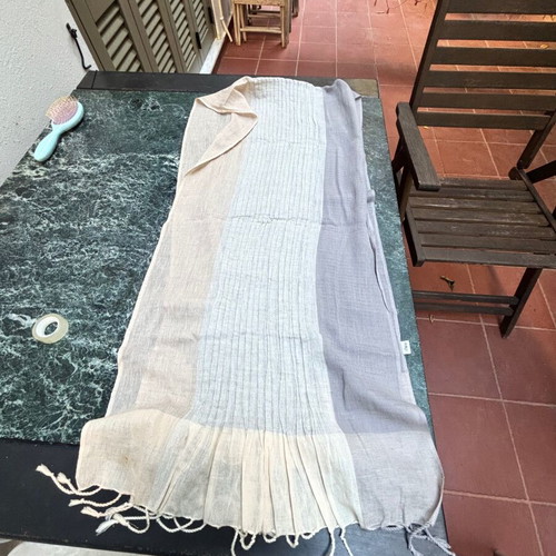 Tablecloth 1.85 m cotton and silk, sand colors