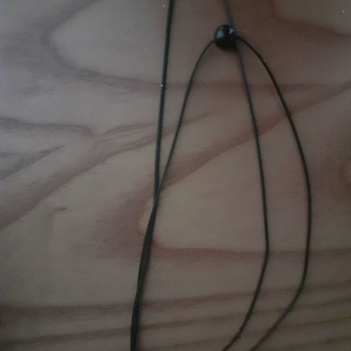 Long double necklace with black beads new