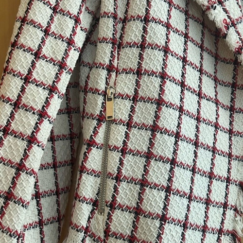 Zara jacket white with blue and red stripes like new, summer, metal zippers