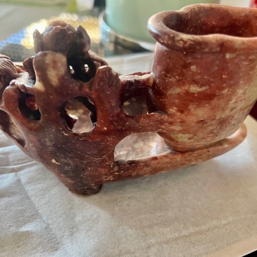 Chinese brush pot carved by hand, like new