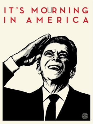 Shepard Fairey It's Mourning In America signed limited edition print