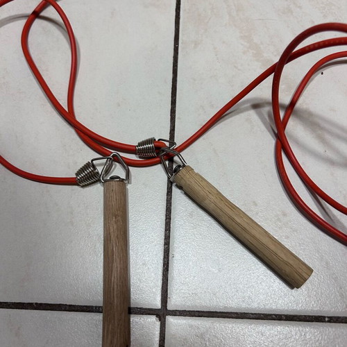 Fitness jump rope like new with wooden handles