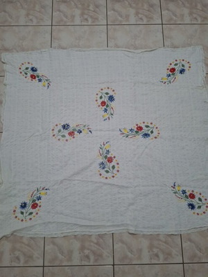 Small embroidered tablecloth used