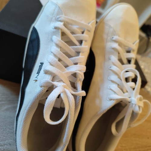 Puma Urban Plus CV men's fabric shoes size 45 like new, white and black