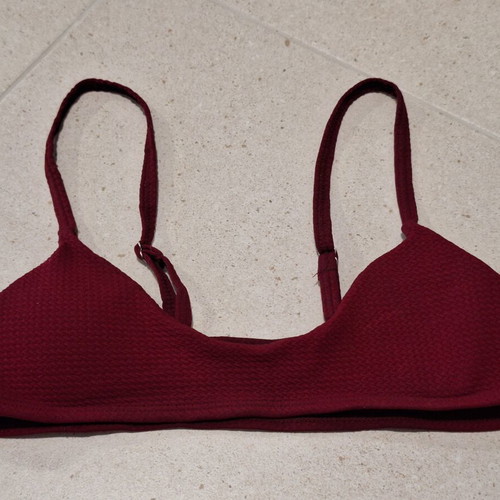 Burgundy Textured Bikini Set Bralette Small Fit, Like New