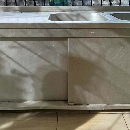 Λάντζα διπλή επαγγελματική inox μεταχειρισμένη, 2μ x 70εκ x 90εκ