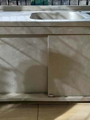 Λάντζα διπλή επαγγελματική inox μεταχειρισμένη, 2μ x 70εκ x 90εκ