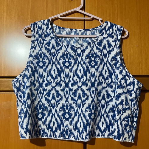 Shein Crop Top Blue White L New