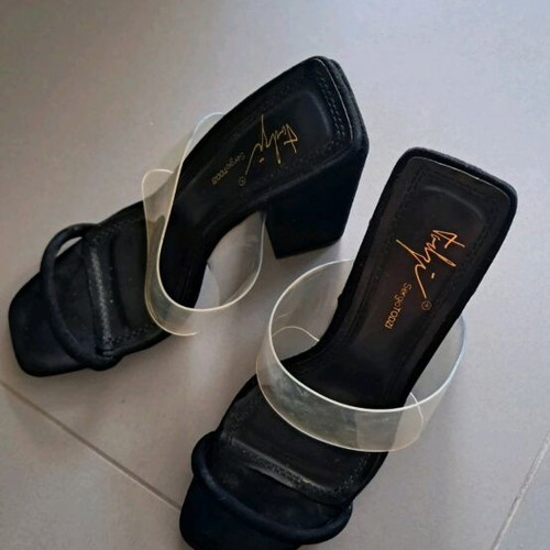 Sergio Todzi black mule with thick heel size 36 like new