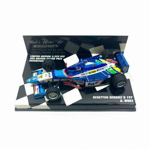 Minichamps 1:43 Benetton Renault B197 model car, Alexander Wurz 3rd British GP 1997