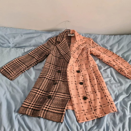 Dk jacket used, pink, size S, long and dress jacket