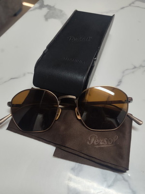 Persol PO5004ST Sunglasses Like New Brown Titanium Frame