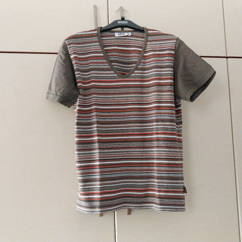 Cecil striped blouse No L used, cotton, green and orange