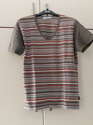 Cecil striped blouse No L used, cotton, green and orange