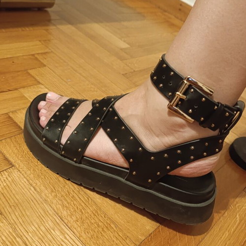Bershka women's sandals size 38, like new, black