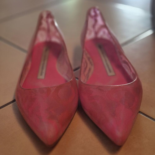 Melissa jelly ballerina shoes used, pink, lace design