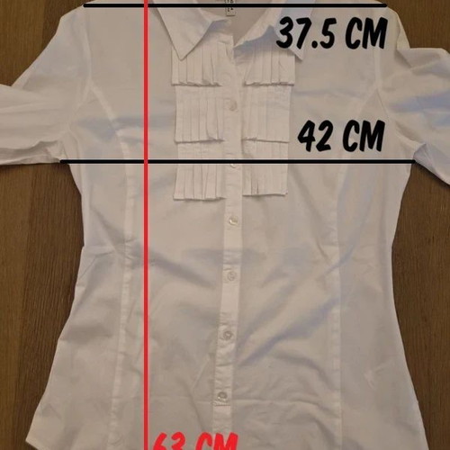 Armani Jeans White Blouse with Pleated Details, Like New, Size 10