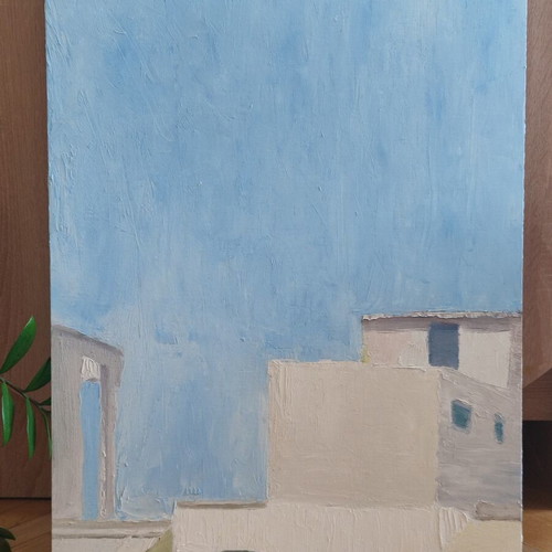 Cycladic Serenity original oil painting on canvas like new 50x70