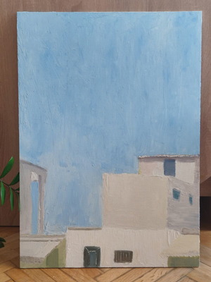 Cycladic Serenity original oil painting on canvas like new 50x70