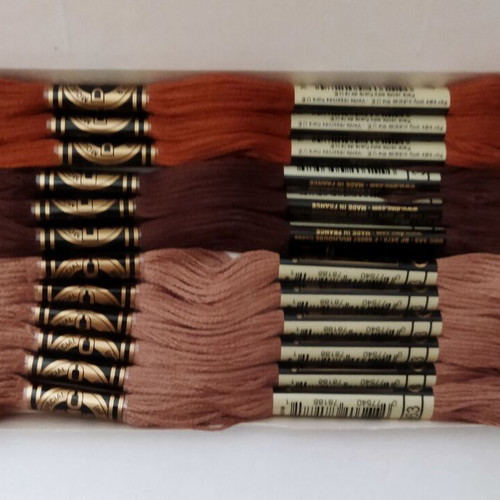 DMC Embroidery Floss Set 60 Pieces New with Fabrics