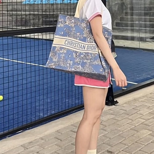 Christian Dior Diorriviera large tote bag, blue and white