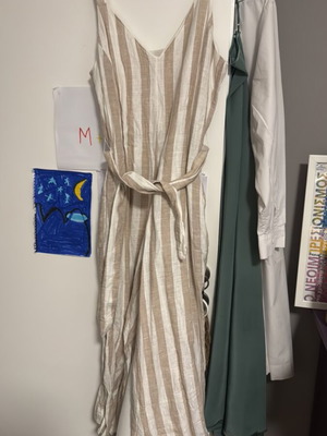 Linen jumpsuit H&M size 44 like new, white beige
