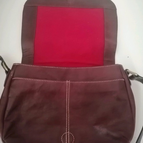 Enzo Angiolini shoulder bag used, brown-burgundy