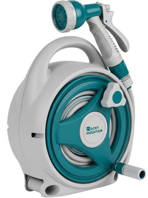Garden Hose Set with Automatic Reel 15m and 8-Function Spray Gun