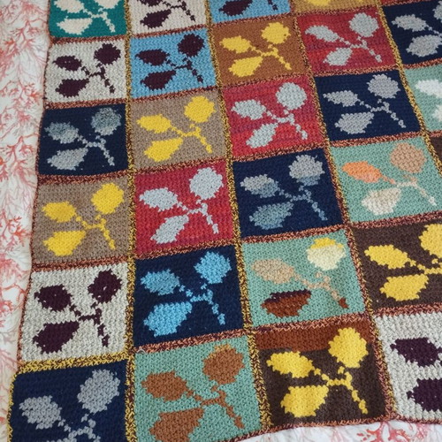 Wool quilt handmade like new, multicolored, 190x140 cm